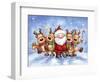 Santa With Reindeers-MAKIKO-Framed Giclee Print