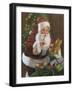 Santa with Teddy Bear-David Lindsley-Framed Giclee Print