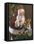 Santa with Teddy Bear-David Lindsley-Framed Stretched Canvas