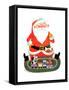 Santa with Train - Jack & Jill-Jack Weaver-Framed Stretched Canvas