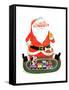 Santa with Train - Jack & Jill-Jack Weaver-Framed Stretched Canvas
