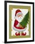 Santa with Tree and Stars-Beverly Johnston-Framed Giclee Print