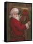 Santa With Wreath-Mary Miller Veazie-Framed Stretched Canvas