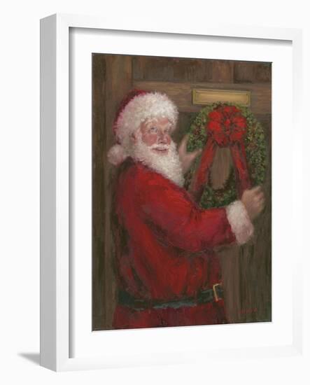 Santa With Wreath-Mary Miller Veazie-Framed Giclee Print