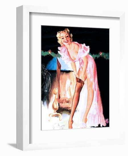 Santa Won't Overlook These Christmas Pin-Up 1951-Freeman Elliott-Framed Art Print