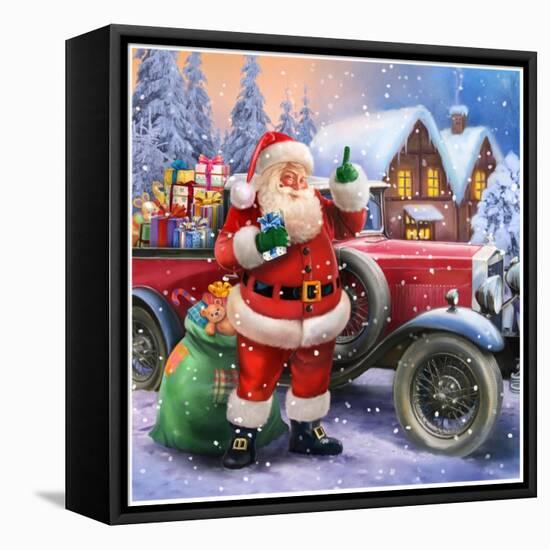 Santa-Art House Design-Framed Stretched Canvas