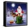 Santa-Art House Design-Framed Stretched Canvas