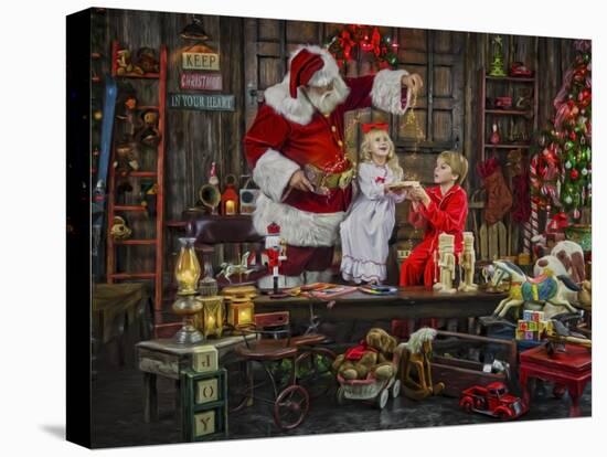 Santa-Santa’s Workshop-Stretched Canvas