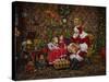 Santa-Santa’s Workshop-Stretched Canvas