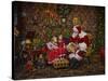 Santa-Santa’s Workshop-Stretched Canvas