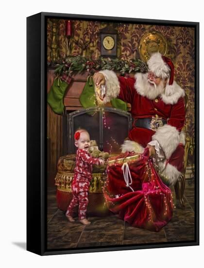 Santa-Santa’s Workshop-Framed Stretched Canvas