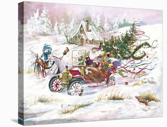 Santas 1909 Ford-Peggy Abrams-Stretched Canvas