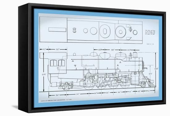 Sante Fe Mikado Type Locomotive-null-Framed Stretched Canvas