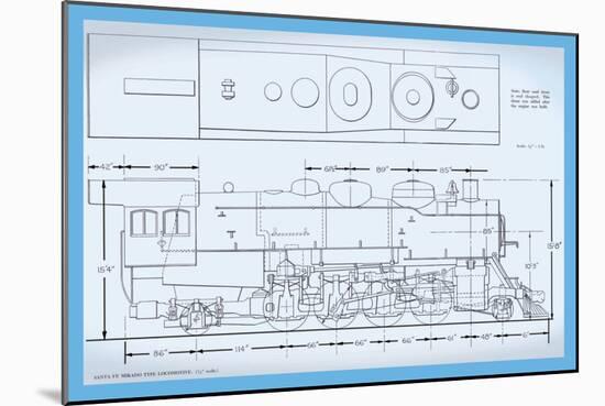 Sante Fe Mikado Type Locomotive-null-Mounted Art Print