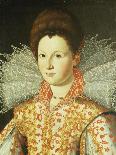 Portrait of a Lady, Bust Length, Wearing an Embroidered Dress with Lace Ruff Collar-Santi Di Tito-Giclee Print