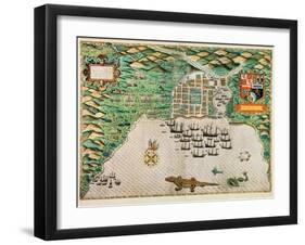 Santiago, Cape Verde, 1589-Baptista Boazio-Framed Giclee Print