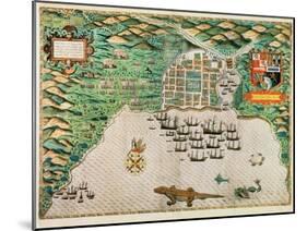 Santiago, Cape Verde, 1589-Baptista Boazio-Mounted Giclee Print