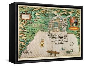 Santiago, Cape Verde, 1589-Baptista Boazio-Framed Stretched Canvas