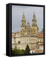 Santiago Cathedral with the Palace of Raxoi in Foreground, Santiago De Compostela, Spain-R H Productions-Framed Stretched Canvas