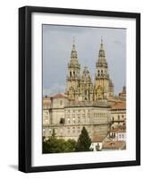 Santiago Cathedral with the Palace of Raxoi in Foreground, Santiago De Compostela, Spain-R H Productions-Framed Photographic Print