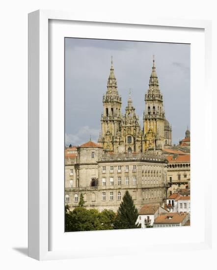 Santiago Cathedral with the Palace of Raxoi in Foreground, Santiago De Compostela, Spain-R H Productions-Framed Photographic Print