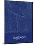 Santiago, Chile Blue Map-null-Mounted Poster