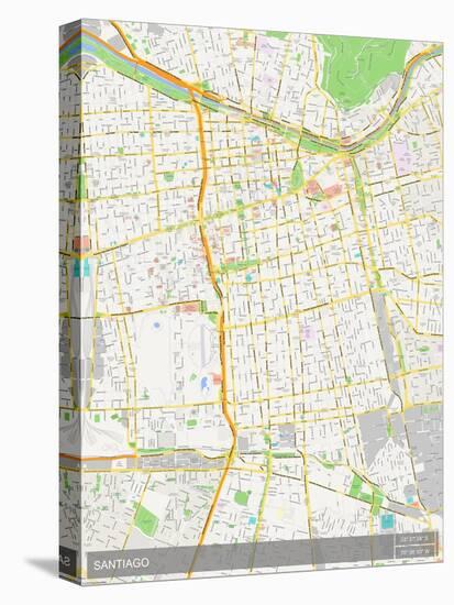 Santiago, Chile Map-null-Stretched Canvas