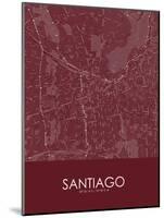 Santiago, Chile Red Map-null-Mounted Poster