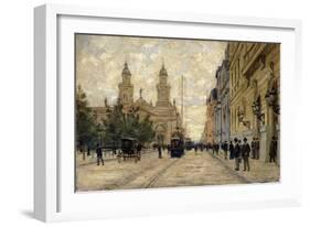 Santiago De Chile, 1904 (Oil on Canvas)-Fernando Laroche-Framed Giclee Print