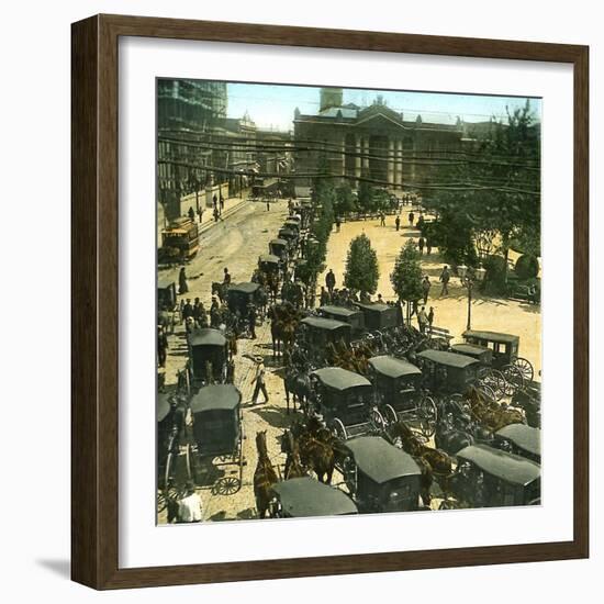 Santiago De Chile (Chile), Street Scene, around 1900-Leon, Levy et Fils-Framed Photographic Print