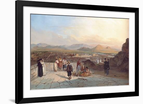 Santiago De Chile from the Hill of Santa Lucia Looking to the West, 1841-Johann Moritz Rugendas-Framed Giclee Print