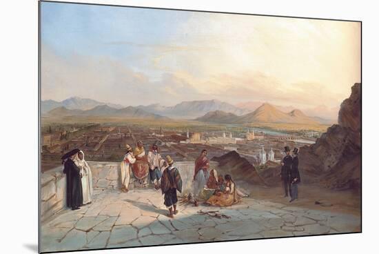 Santiago De Chile from the Hill of Santa Lucia Looking to the West, 1841-Johann Moritz Rugendas-Mounted Giclee Print