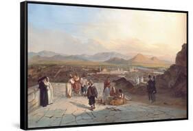 Santiago De Chile from the Hill of Santa Lucia Looking to the West, 1841-Johann Moritz Rugendas-Framed Stretched Canvas