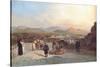 Santiago De Chile from the Hill of Santa Lucia Looking to the West, 1841-Johann Moritz Rugendas-Stretched Canvas