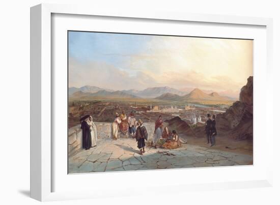 Santiago De Chile from the Hill of Santa Lucia Looking to the West, 1841-Johann Moritz Rugendas-Framed Giclee Print