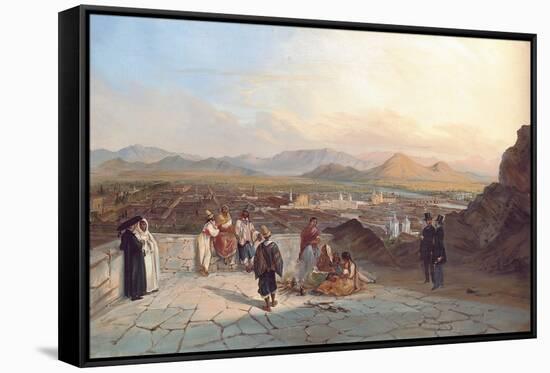 Santiago De Chile from the Hill of Santa Lucia Looking to the West, 1841-Johann Moritz Rugendas-Framed Stretched Canvas