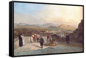 Santiago De Chile from the Hill of Santa Lucia Looking to the West, 1841-Johann Moritz Rugendas-Framed Stretched Canvas