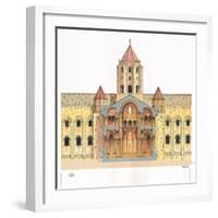 Santiago De Compostela Romanesque Cathedral, Cross Section, Spain-Fernando Aznar Cenamor-Framed Giclee Print