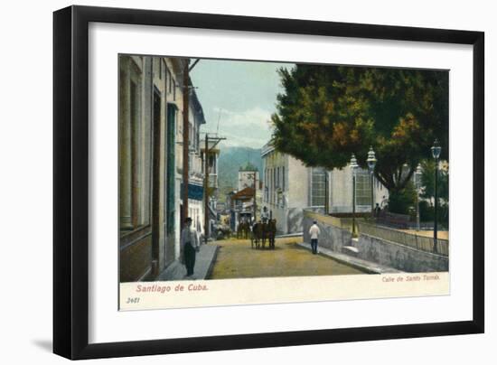 'Santiago de Cuba - Calle de Santo Tomas', c1910-Unknown-Framed Giclee Print