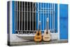 Santiago De Cuba Province, Historical Center, Calle Heredia, Guitars by Balcony-Jane Sweeney-Stretched Canvas