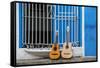 Santiago De Cuba Province, Historical Center, Calle Heredia, Guitars by Balcony-Jane Sweeney-Framed Stretched Canvas