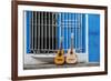 Santiago De Cuba Province, Historical Center, Calle Heredia, Guitars by Balcony-Jane Sweeney-Framed Photographic Print