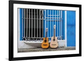 Santiago De Cuba Province, Historical Center, Calle Heredia, Guitars by Balcony-Jane Sweeney-Framed Photographic Print