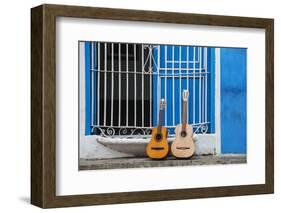 Santiago De Cuba Province, Historical Center, Calle Heredia, Guitars by Balcony-Jane Sweeney-Framed Photographic Print