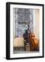 Santiago De Cuba Province, Historical Center, Street Musician Playing Double Bass-Jane Sweeney-Framed Premium Photographic Print