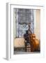 Santiago De Cuba Province, Historical Center, Street Musician Playing Double Bass-Jane Sweeney-Framed Premium Photographic Print