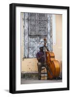 Santiago De Cuba Province, Historical Center, Street Musician Playing Double Bass-Jane Sweeney-Framed Photographic Print