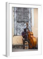 Santiago De Cuba Province, Historical Center, Street Musician Playing Double Bass-Jane Sweeney-Framed Photographic Print