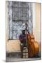 Santiago De Cuba Province, Historical Center, Street Musician Playing Double Bass-Jane Sweeney-Mounted Photographic Print
