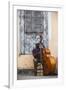 Santiago De Cuba Province, Historical Center, Street Musician Playing Double Bass-Jane Sweeney-Framed Photographic Print